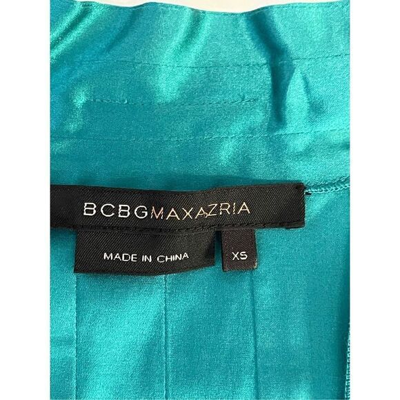 BCBGMaxAzria Women's Sleeveless Silk Blend Midi Shift Dress Green Size XS - Picture 3 of 5